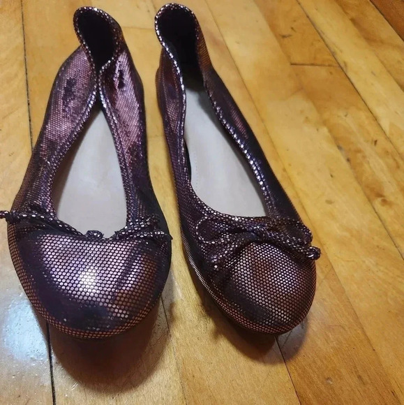 Schutz Damaris Metallic Leather Ballet Flats - Picture 4 of 7